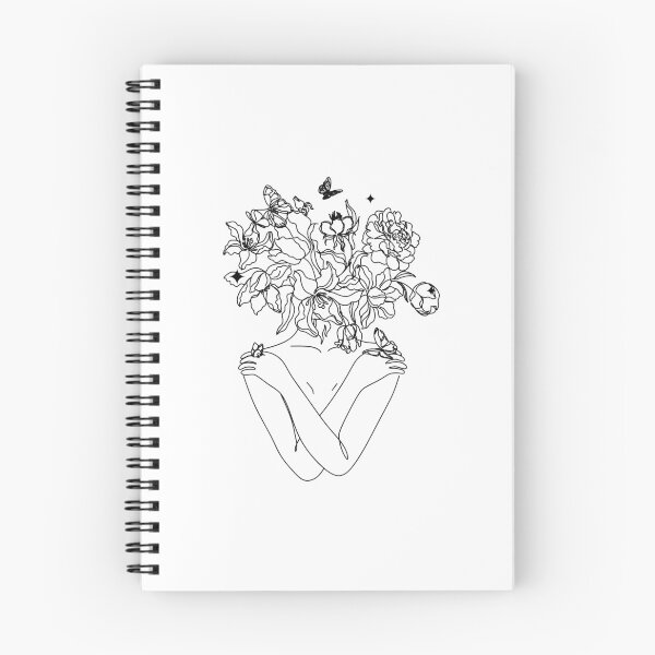 Item preview, Minimalist Woman Line Art Floral Design designed and sold by PaniKoszulkaD.