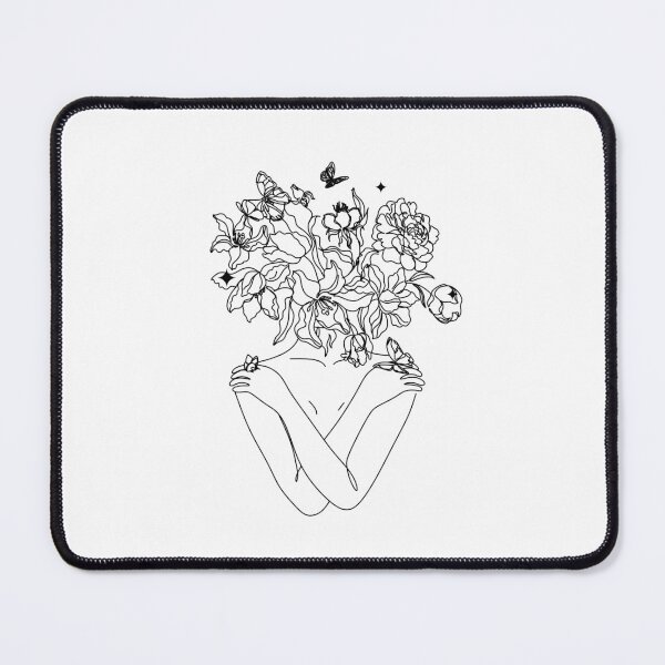 Item preview, Minimalist Woman Line Art Floral Design designed and sold by PaniKoszulkaD.