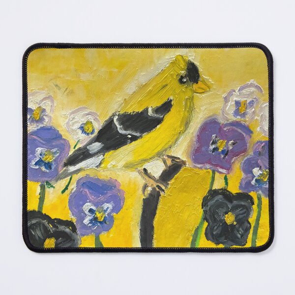 Item preview, American Goldfinch with flowers designed and sold by woodland-towers.