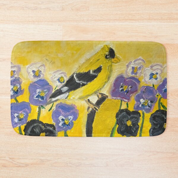 Item preview, American Goldfinch with flowers designed and sold by woodland-towers.