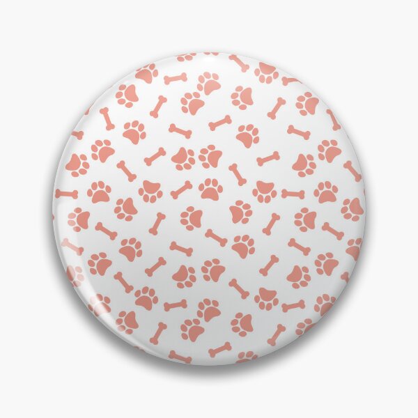 Item preview, White And Coral Dog Paw And Bone Pattern designed and sold by pattern-archive.