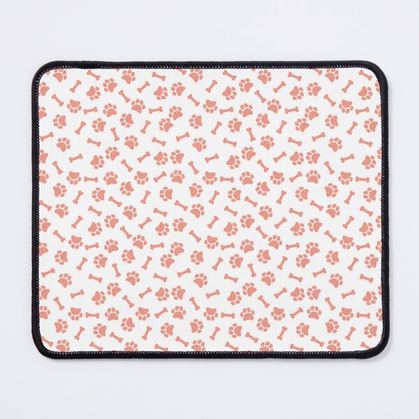 Item preview, White And Coral Dog Paw And Bone Pattern designed and sold by pattern-archive.