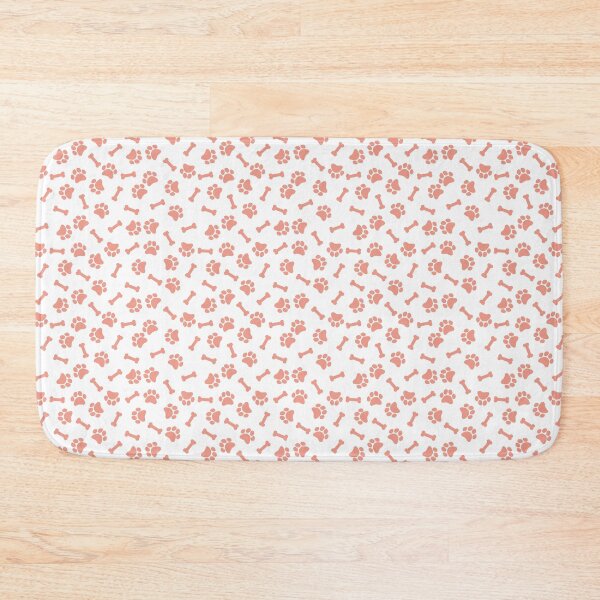 Item preview, White And Coral Dog Paw And Bone Pattern designed and sold by pattern-archive.