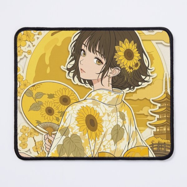 Item preview, Yellow Yukata Lady - kawaii version designed and sold by Japanese Vibes.