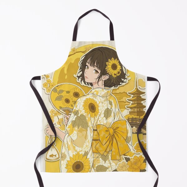 Item preview, Yellow Yukata Lady - kawaii version designed and sold by Japanese Vibes.
