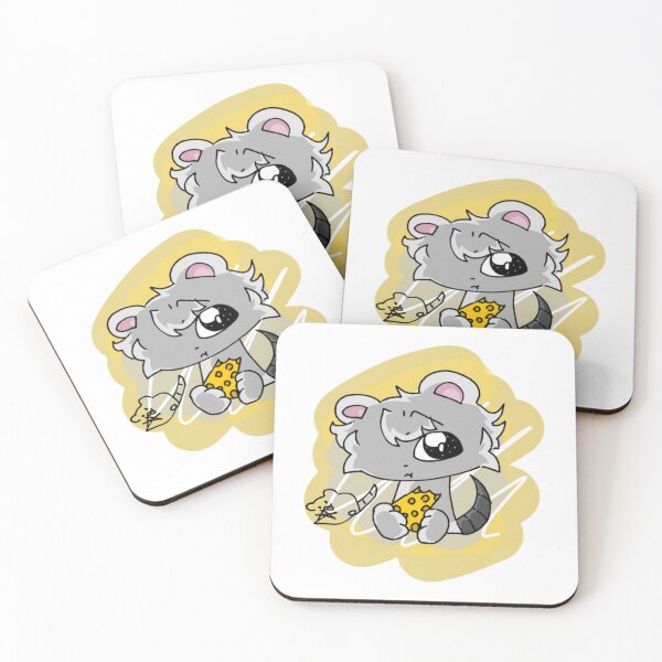 Item preview, Chibi Mouse Snack Time Cute Rodent Eating Cheese Illustration designed and sold by Foxintheloart.