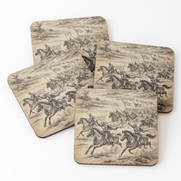 Item preview, Cavalry Charge of the Western Knights Sumi-e Ink Wash designed and sold by DuckOddity.
