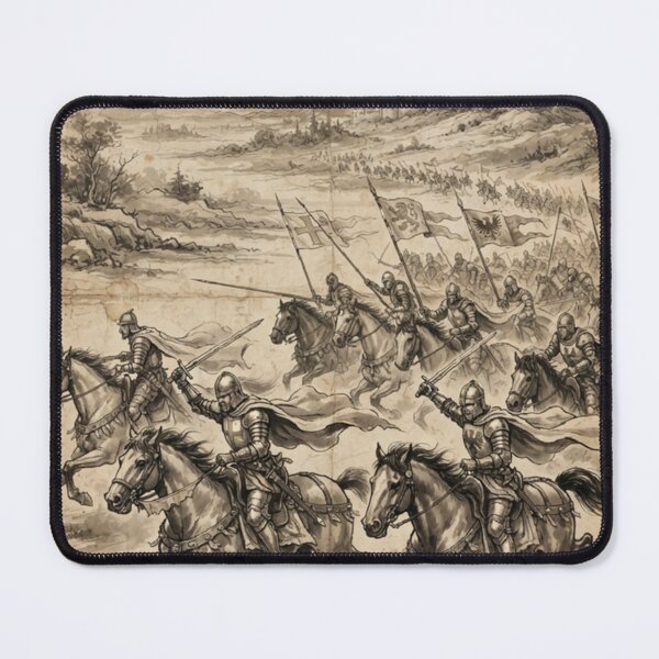 Item preview, Cavalry Charge of the Western Knights Sumi-e Ink Wash designed and sold by DuckOddity.