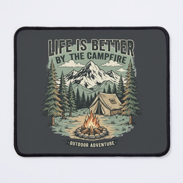 Item preview, Life Is Better By The Campfire Vintage Retro Camping Mountain T-Shirt designed and sold by PACS0011.
