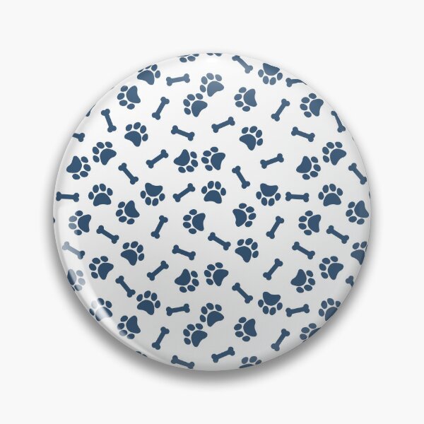 Item preview, White And Denim Dog Paw And Bone Pattern designed and sold by pattern-archive.