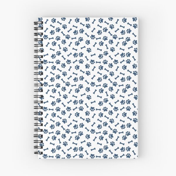 Item preview, White And Denim Dog Paw And Bone Pattern designed and sold by pattern-archive.