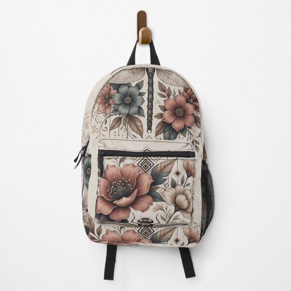 Item preview, Dragon fly and floral vintage retro boho style designed and sold by Ruta.