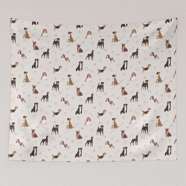 Item preview, Minimalist Flat Design All Dog Breeds Taupe Pattern designed and sold by svitlaarty.