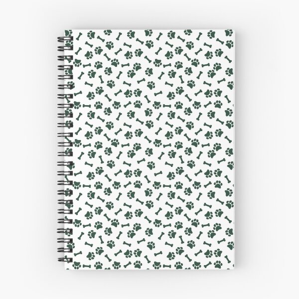 Item preview, White And Forest Green Dog Paw And Bone Pattern designed and sold by pattern-archive.