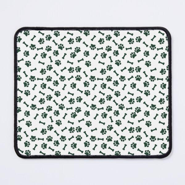 Item preview, White And Forest Green Dog Paw And Bone Pattern designed and sold by pattern-archive.