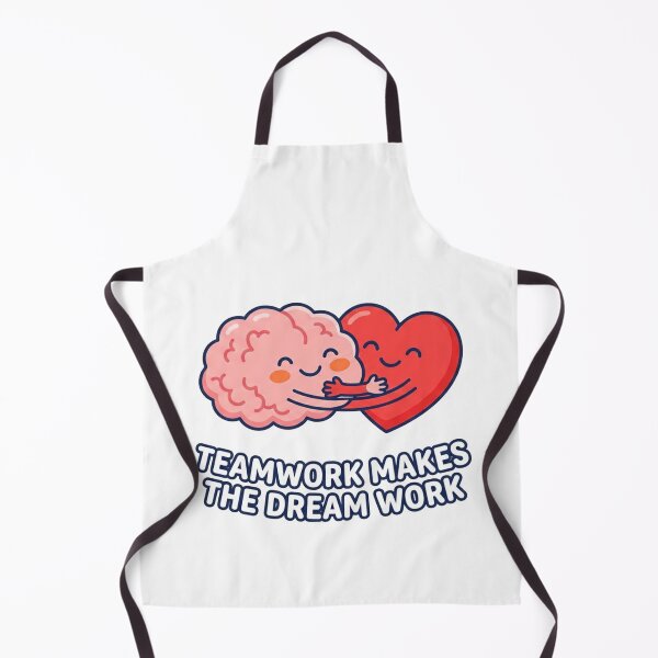Item preview, Teamwork Makes The Dream Work – Cute Brain and Heart Hug Cartoon designed and sold by YourWearPulse.