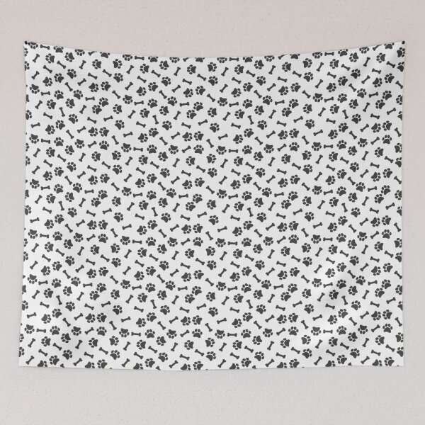 Item preview, White And Gray Dog Paw And Bone Pattern designed and sold by pattern-archive.