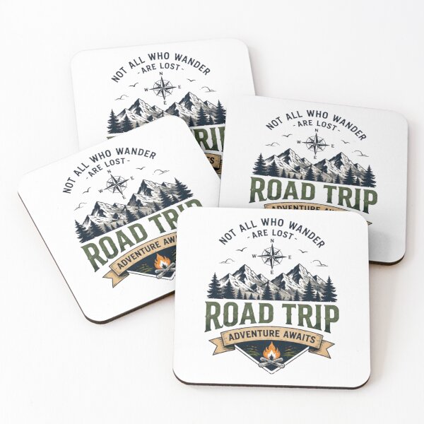 Item preview, Not All Who Wander Are Lost Road Trip Adventure Awaits Mountain Camping Vintage T-Shirt designed and sold by novaduman.