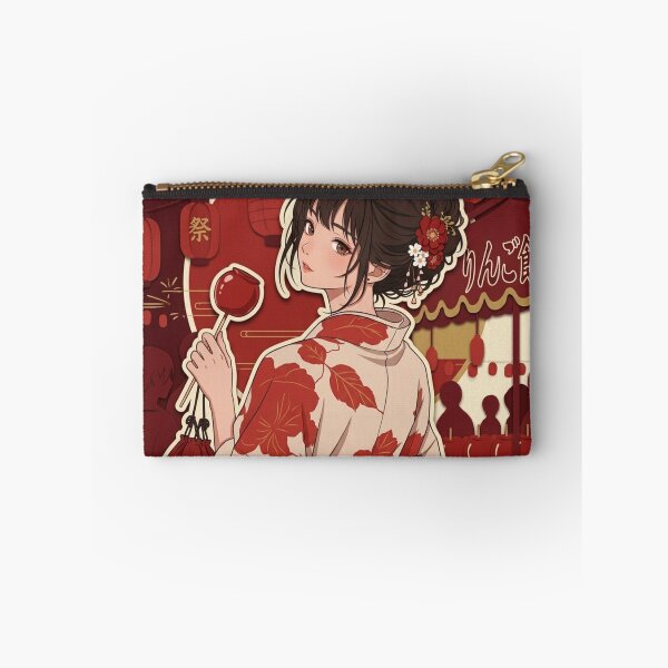 Item preview, Red Yukata Lady - kawaii version designed and sold by Japanese Vibes.