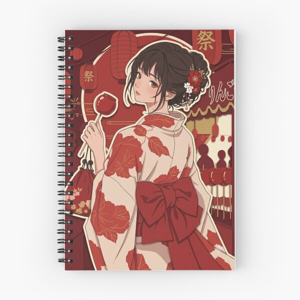 Item preview, Red Yukata Lady - kawaii version designed and sold by Japanese Vibes.