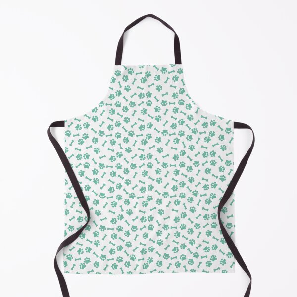 Item preview, White And Pastel Green Dog Paw And Bone Pattern designed and sold by pattern-archive.
