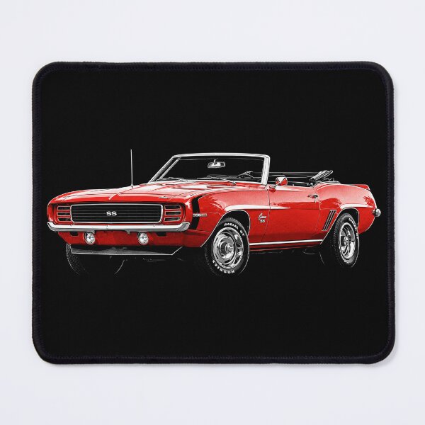 Item preview, 1969 Chevrolet Camaro SS 396 Convertible – Red First-Gen Muscle Car Art designed and sold by Stinky Lincy's Apparel Company.