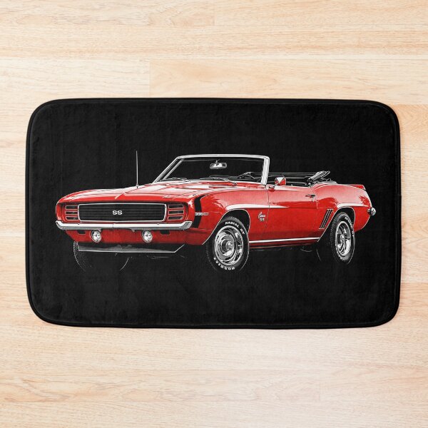 Item preview, 1969 Chevrolet Camaro SS 396 Convertible – Red First-Gen Muscle Car Art designed and sold by Stinky Lincy's Apparel Company.