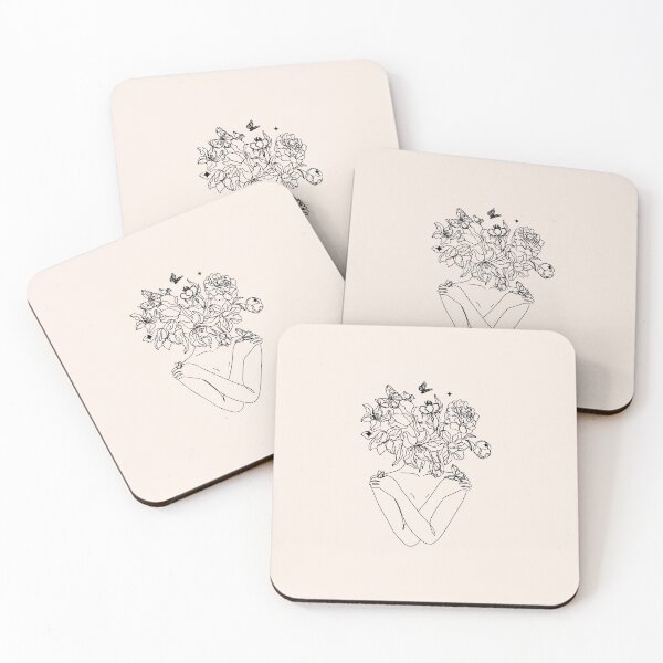Item preview, Minimalist Woman Line Art Floral Design designed and sold by PaniKoszulkaD.