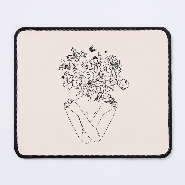 Item preview, Minimalist Woman Line Art Floral Design designed and sold by PaniKoszulkaD.