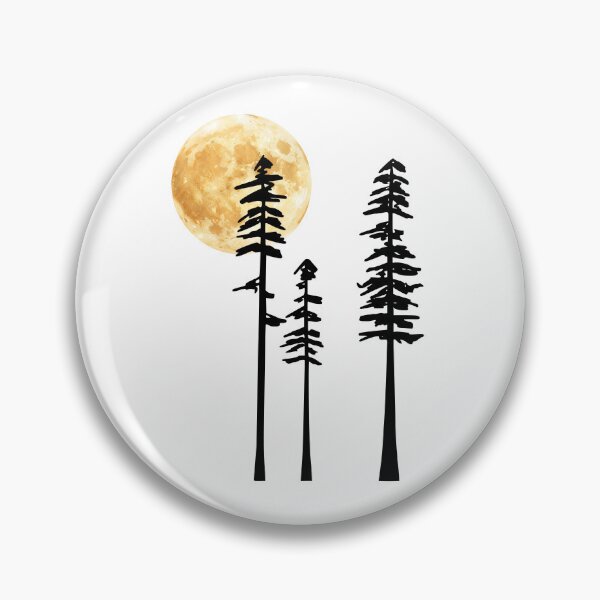Item preview, Pine Trees Silhouette with Full Moon Wilderness designed and sold by dans980.