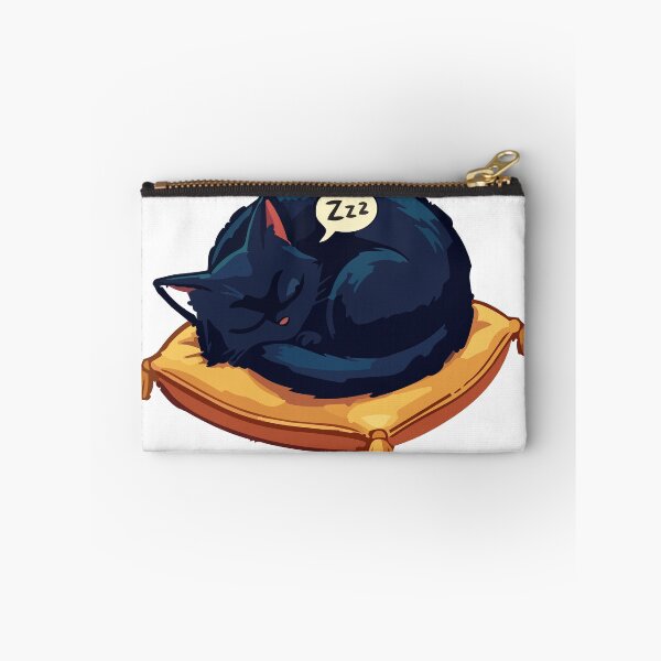 Item preview, Cute Sleeping Black Cat on a Pillow designed and sold by KMKDesignStudio.