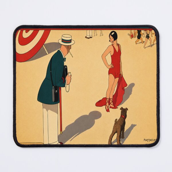 Item preview, Vintage Beach Poster Art Deco Swimsuit Couple for Retro Decor designed and sold by RickE.