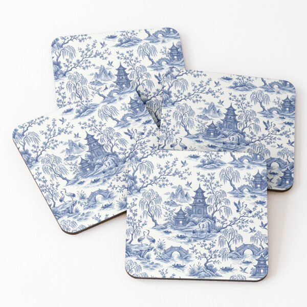 Item preview, Blue Chinoiserie Toile Seamless Pattern designed and sold by FashioonTrends.