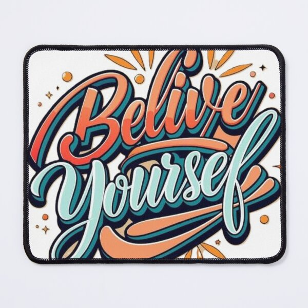 Item preview, Believe Yourself Motivational Typography Design designed and sold by ArhaanFashions.