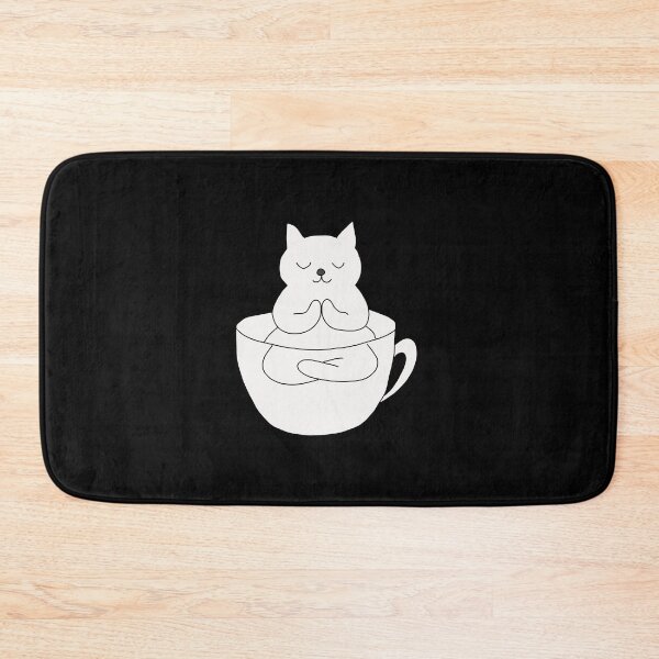 Item preview, Cat Meditation in Tea Cup Zen Illustration designed and sold by LeshanArt.