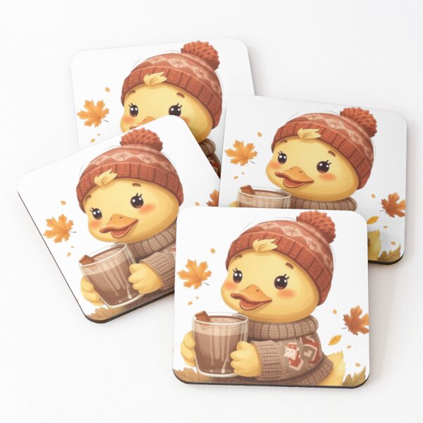 Item preview, Cute Autumn Duck with Hot Chocolate | Cozy Kawaii Sticker designed and sold by Stylestickers55.