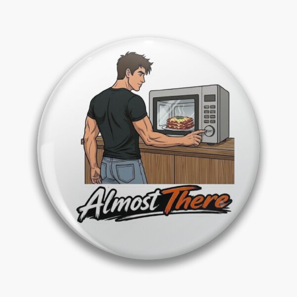 Item preview, Almost There Funny Man Microwaving Lasagna Illustration designed and sold by Northern Glow Art.