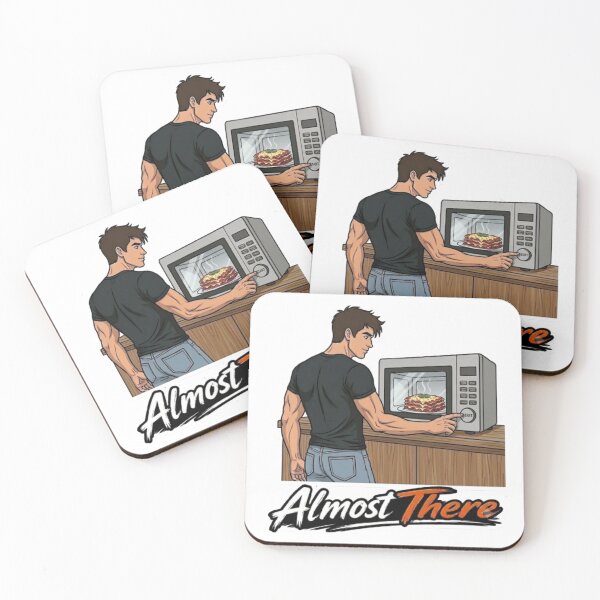Item preview, Almost There Funny Man Microwaving Lasagna Illustration designed and sold by Northern Glow Art.
