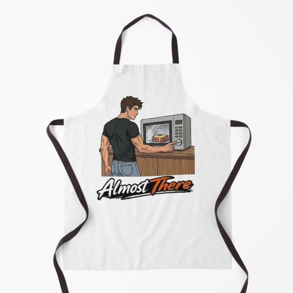 Item preview, Almost There Funny Man Microwaving Lasagna Illustration designed and sold by Northern Glow Art.