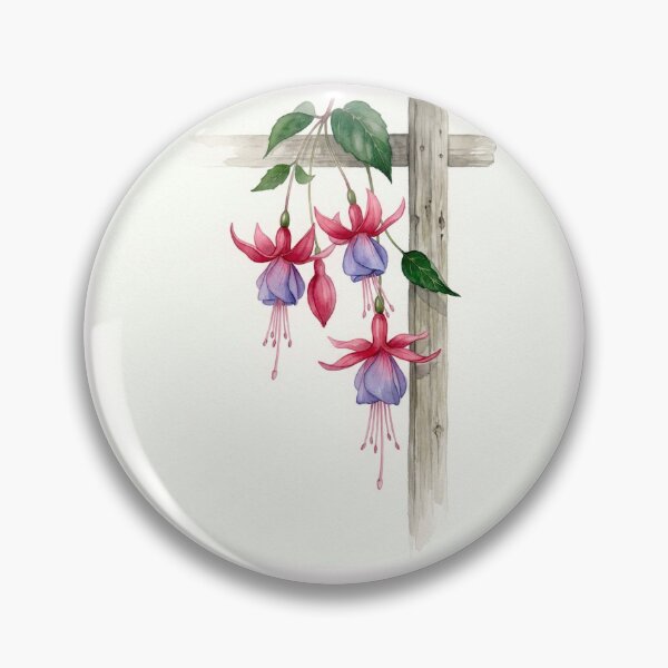 Item preview, Fuchsia 'Dark Eyes' in Wabi-Sabi Watercolor #4 designed and sold by Helios Be. Lavsh.