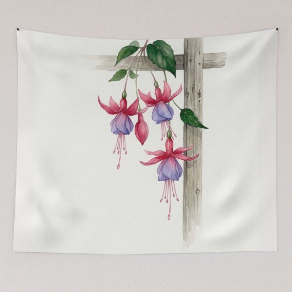 Item preview, Fuchsia 'Dark Eyes' in Wabi-Sabi Watercolor #4 designed and sold by Helios Be. Lavsh.