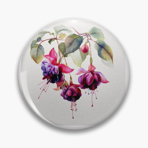 Item preview, Fuchsia 'Dark Eyes' in Wabi-Sabi Watercolor #5 designed and sold by Helios Be. Lavsh.