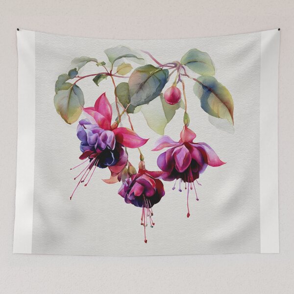 Item preview, Fuchsia 'Dark Eyes' in Wabi-Sabi Watercolor #5 designed and sold by Helios Be. Lavsh.
