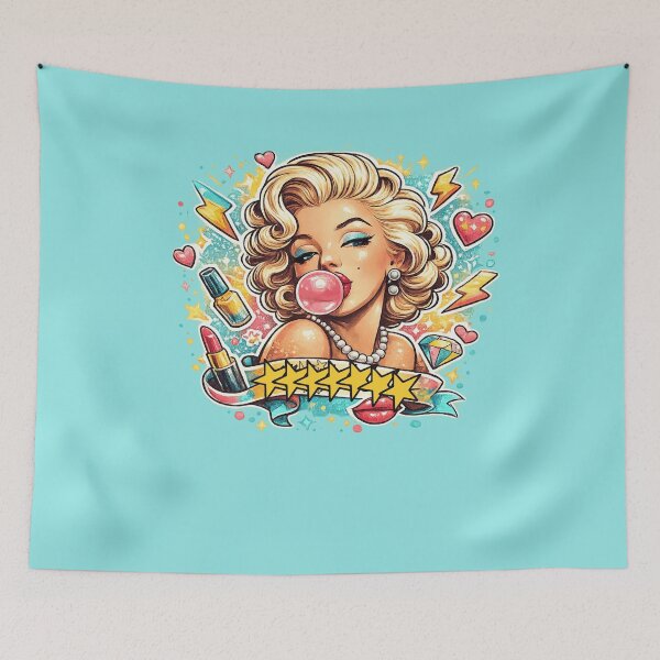 Item preview, Retro Glam Bubble Gum Girl. designed and sold by LunaPrintCo.