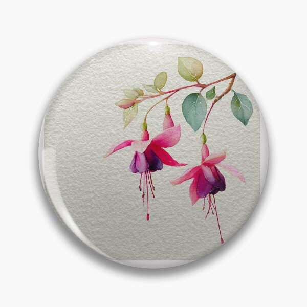 Item preview, Fuchsia 'Dark Eyes' in Wabi-Sabi Watercolor #6 designed and sold by Helios Be. Lavsh.