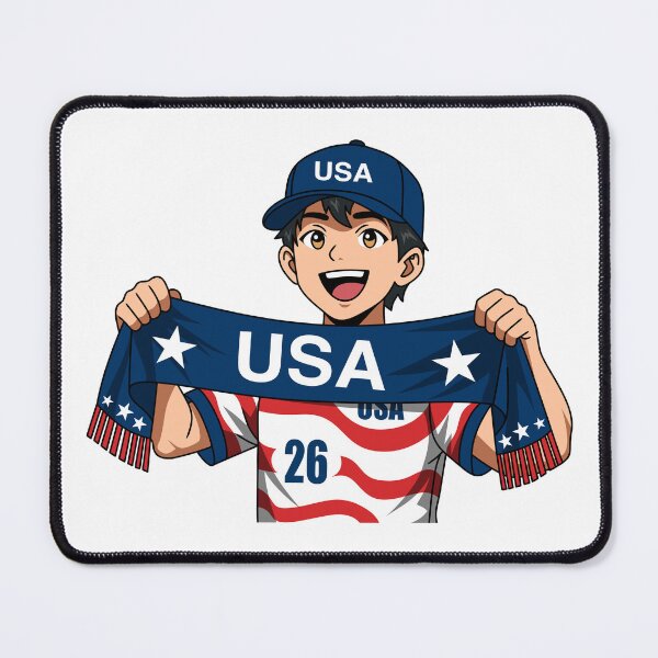 Item preview, USA Soccer Fan Anime Boy Scarf designed and sold by Anne97s.