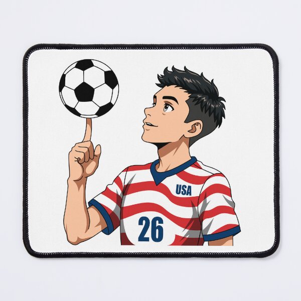 Item preview, Soccer Ball Spinning Anime USA Boy Art designed and sold by Anne97s.