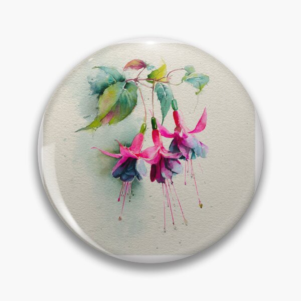 Item preview, Fuchsia 'Dark Eyes' in Wabi-Sabi Watercolor #7 designed and sold by Helios Be. Lavsh.