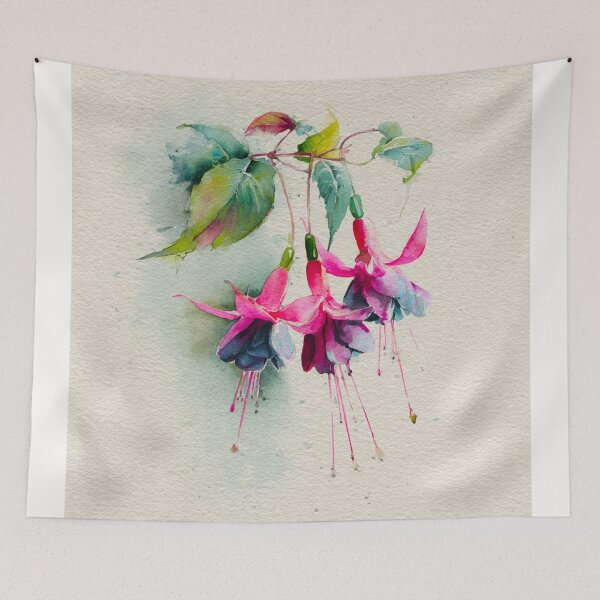 Item preview, Fuchsia 'Dark Eyes' in Wabi-Sabi Watercolor #7 designed and sold by Helios Be. Lavsh.