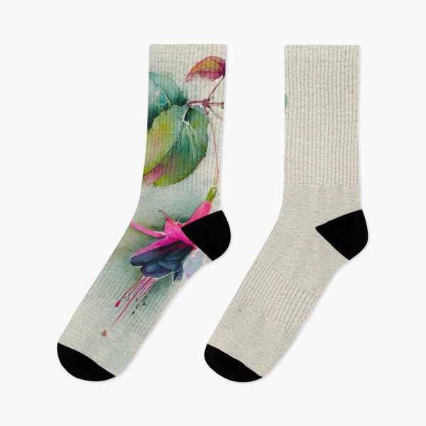 Item preview, Fuchsia 'Dark Eyes' in Wabi-Sabi Watercolor #7 designed and sold by Helios Be. Lavsh.